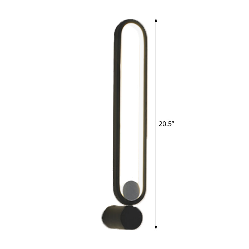 Lampada da parete a LED ellittica nera contemporanea per sala studio - Design metallico