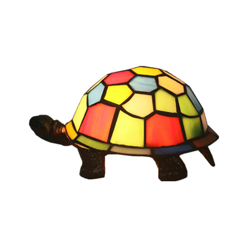 Adorable Turtle Table Lamp: Baroque Stained Glass Night Light for Kids Bedroom