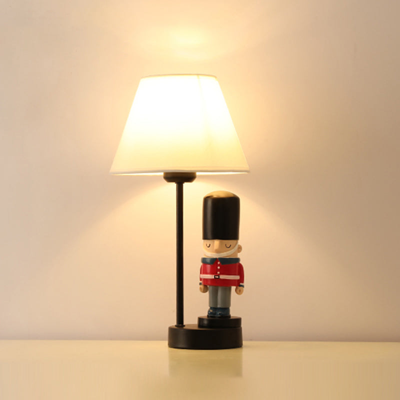 Kids Soldier Bedside Lamp: Resin Nightstand with Shade, Table Lighting (1 Bulb)