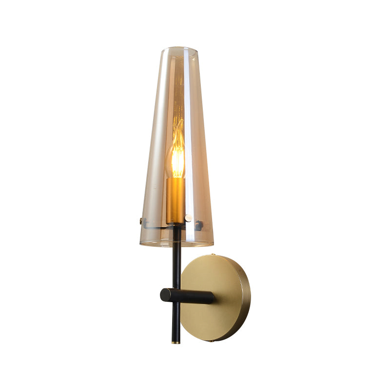Lampada da parete nera minimalista a 1 luce per sala studio