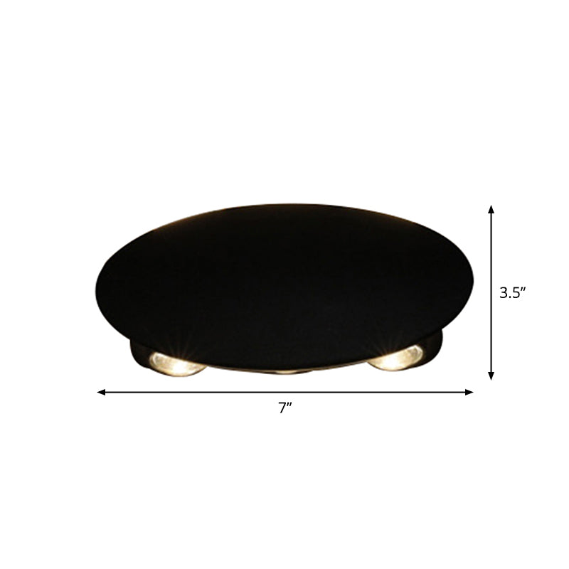 Nordic Metallic Mini Wandlamp - Ellips/Curve/Honingraat Design - 4/6-Lamp LED Wall Washer Sconce in Zwart voor Gangen