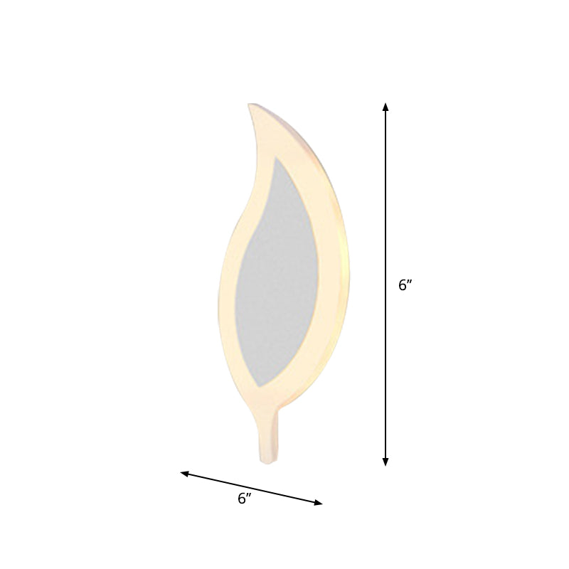 Applique murale LED à encastrer avec motif pomme/feuille/chat pour enfants – Petite applique murale en acrylique pour chambre d'enfant en blanc