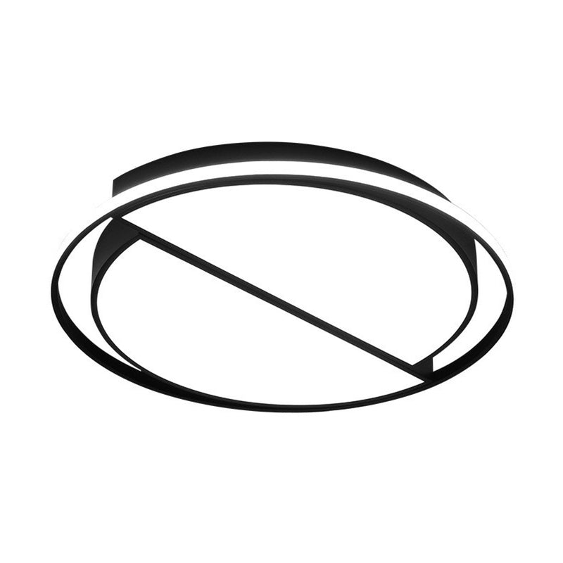 Modern Black Metal LED Ceiling Light for Study Room - Splicing Round Design