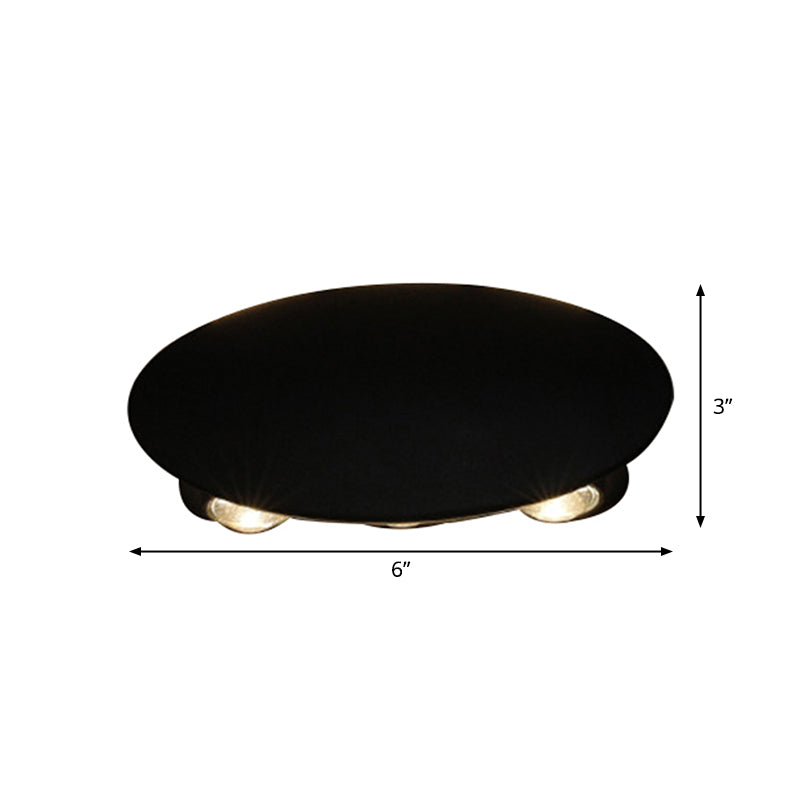 Nordic Metallic Mini Wandlamp - Ellips/Curve/Honingraat Design - 4/6-Lamp LED Wall Washer Sconce in Zwart voor Gangen