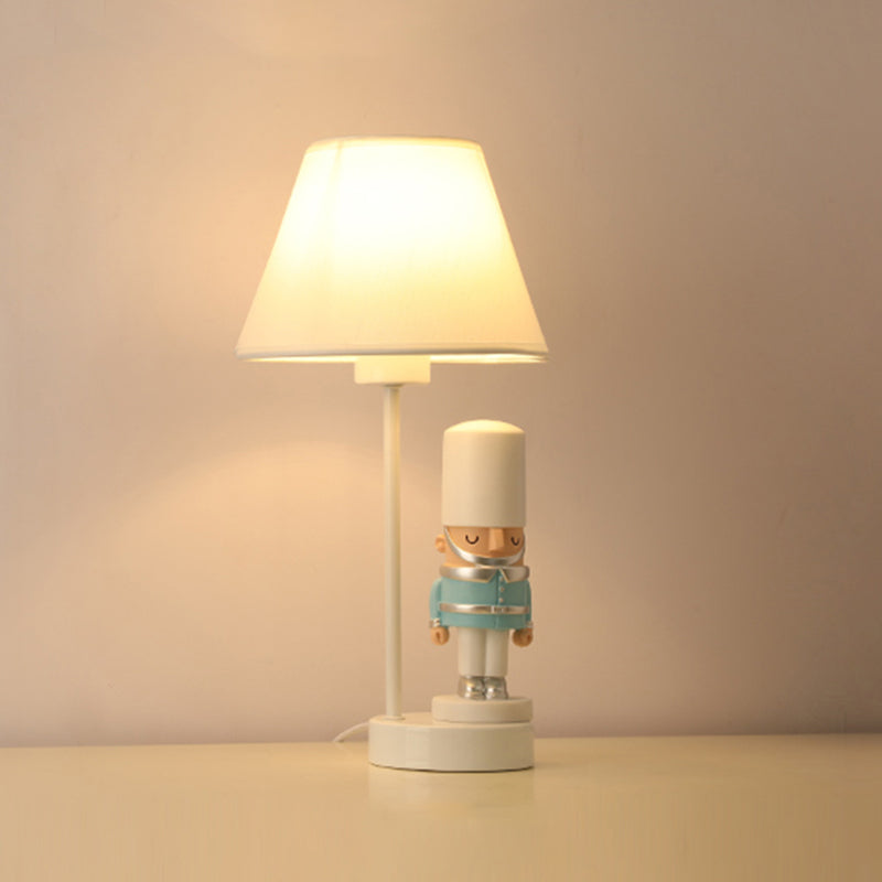 Kids Soldier Bedside Lamp: Resin Nightstand with Shade, Table Lighting (1 Bulb)