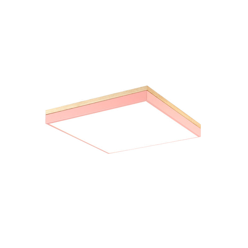 Acrylic LED Ceiling Light for Baby Room & Hallway - Macaron Loft Square Flush Lamp
