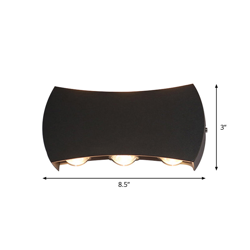 Nordic Metallic Mini Wandlamp - Ellips/Curve/Honingraat Design - 4/6-Lamp LED Wall Washer Sconce in Zwart voor Gangen