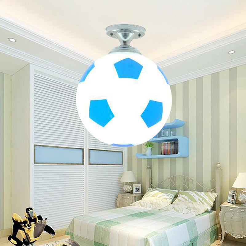 Kids' Football Ceiling Mounted Fixture - Close to Ceiling Lighting for Bedroom with Glass Style