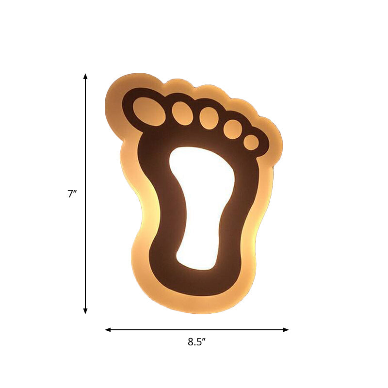 Applique murale LED à encastrer avec motif pomme/feuille/chat pour enfants – Petite applique murale en acrylique pour chambre d'enfant en blanc