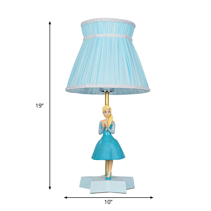 Lampe de lecture en forme de baril bleu pour chambre d'enfants, lampe de lecture avec décoration pour fille