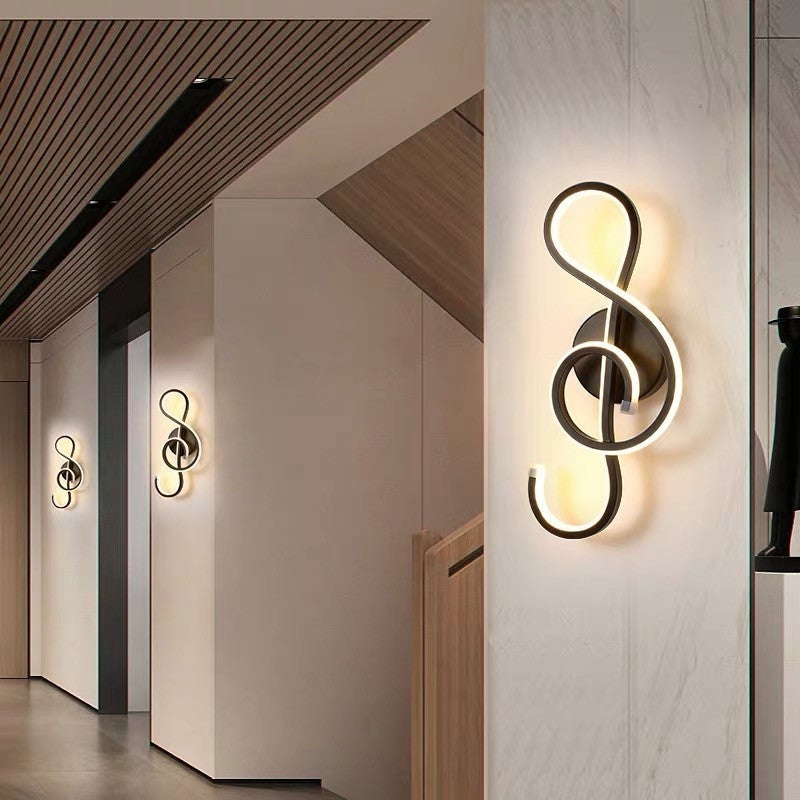 Minimalistische Line Art LED-sconce-lamp - Zwart metalen wandlamp voor gangen