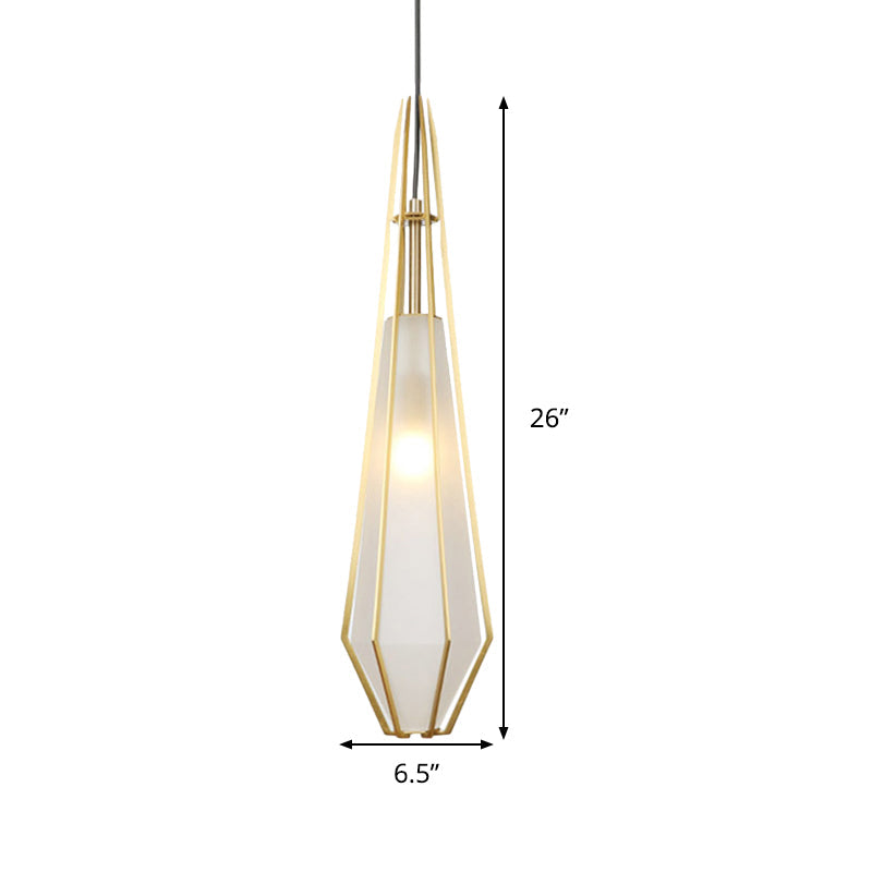 Modern Diamond Office Pendant Light, Green/White Glass, 5