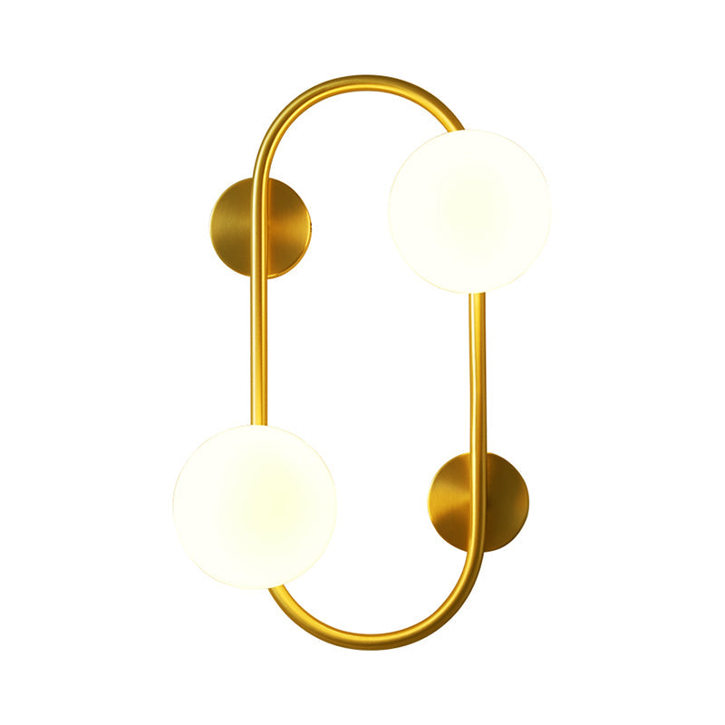 Modern Milk Glass LED Wall Mount Lamp with Brass Finish - Ideal for Bedroom Lighting