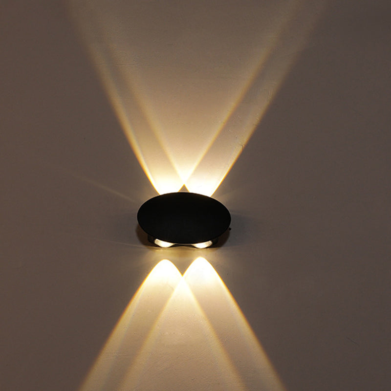 Nordic Metallic Mini Wandlamp - Ellips/Curve/Honingraat Design - 4/6-Lamp LED Wall Washer Sconce in Zwart voor Gangen