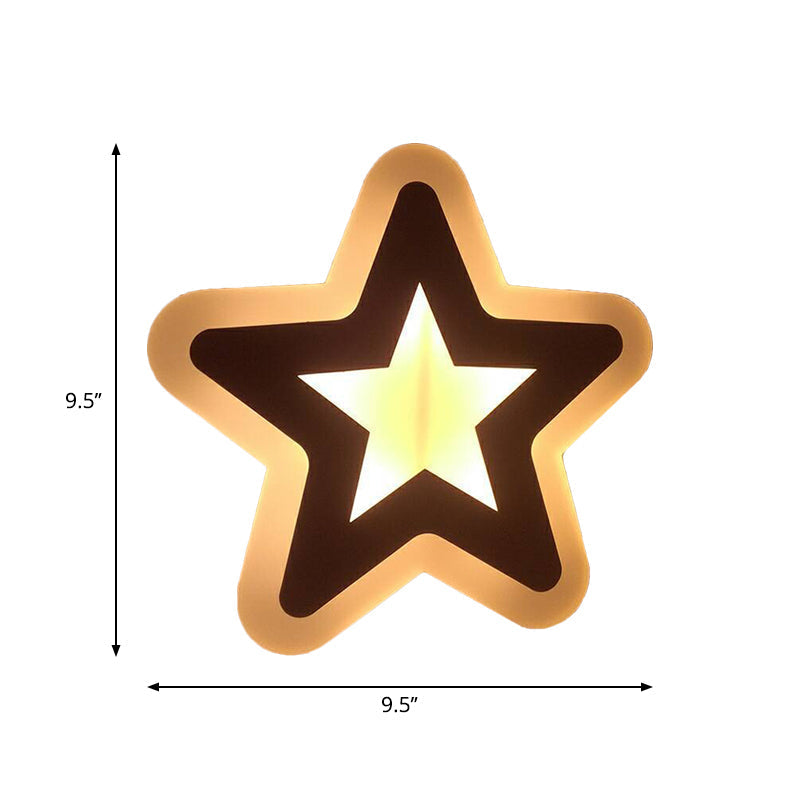 Applique murale LED à encastrer avec motif pomme/feuille/chat pour enfants – Petite applique murale en acrylique pour chambre d'enfant en blanc