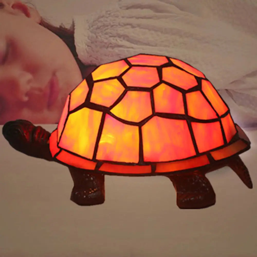 Adorable Turtle Table Lamp: Baroque Stained Glass Night Light for Kids Bedroom