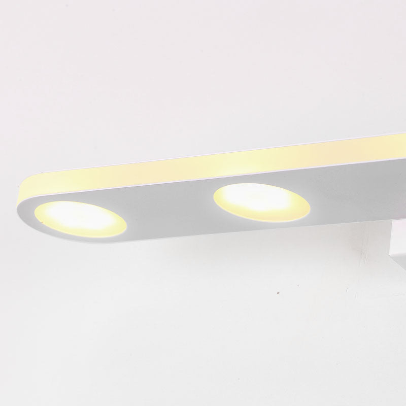 Oblong Bathroom LED Vanity Light Acrylic 4/6 Lights Simplicity Wall Mounted Mirror Lighting in Warm/White