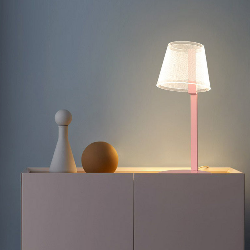 Macaron Acrylic Tapered Shade Table Lamp - LED Nightstand Lighting for Kids Bedroom