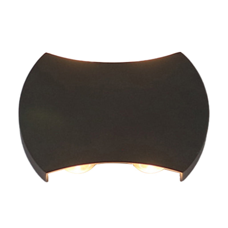 Nordic Metallic Mini Wandlamp - Ellips/Curve/Honingraat Design - 4/6-Lamp LED Wall Washer Sconce in Zwart voor Gangen