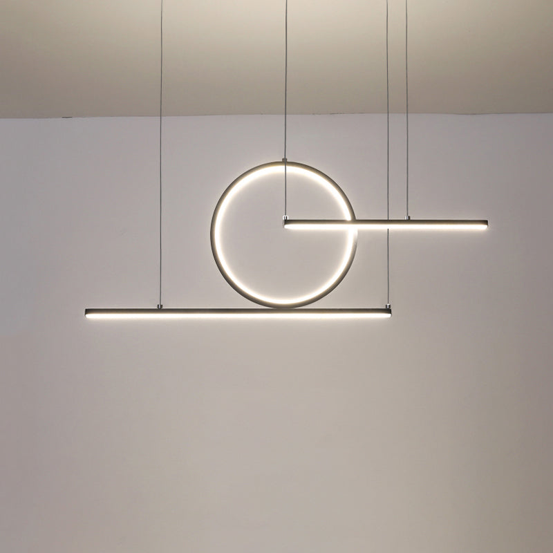 Modern Geometric LED Pendant Light in Black/Gold, Warm/White Illumination - Ideal for Kitchen, Landscape, and Island Lighting