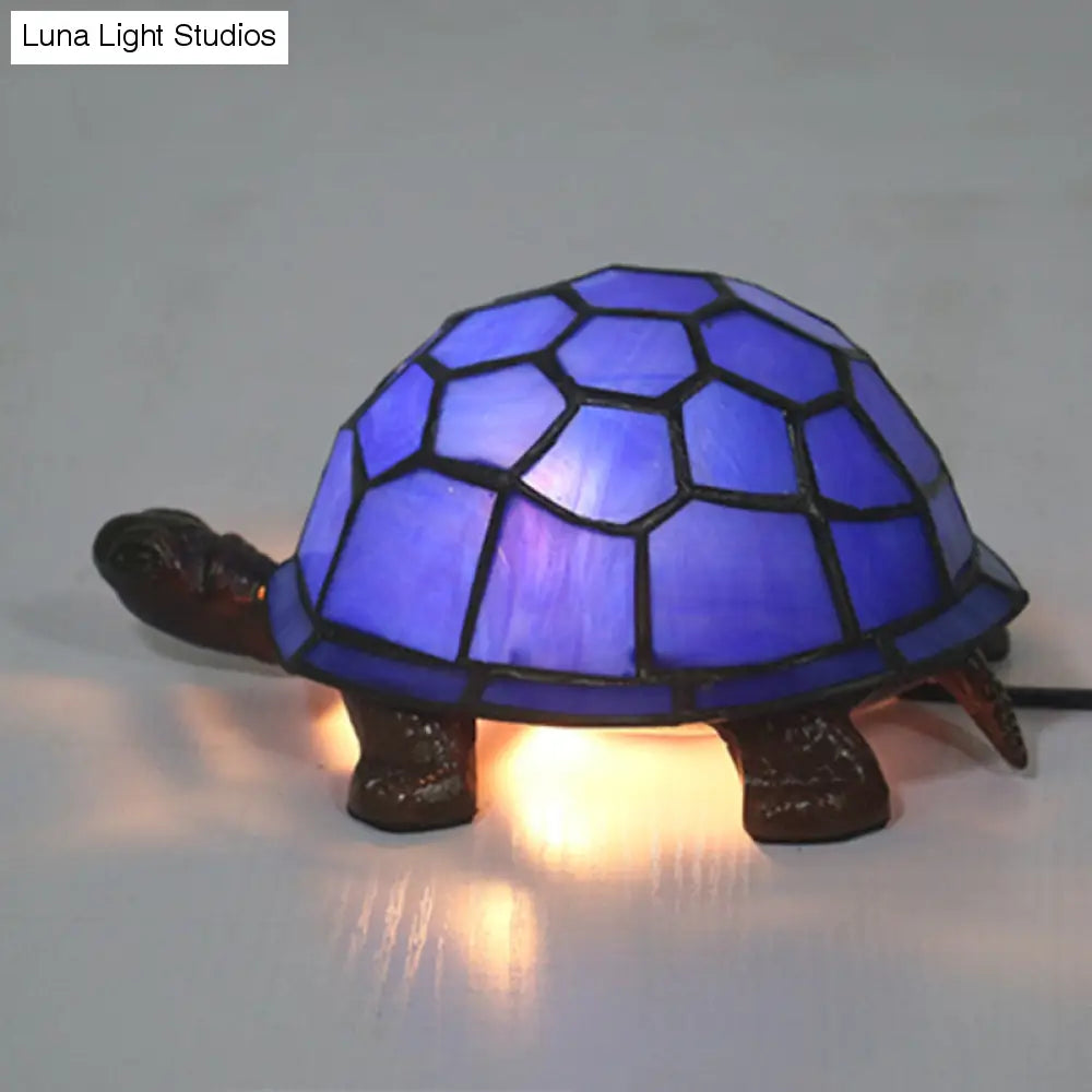 Adorable Turtle Table Lamp: Baroque Stained Glass Night Light for Kids Bedroom