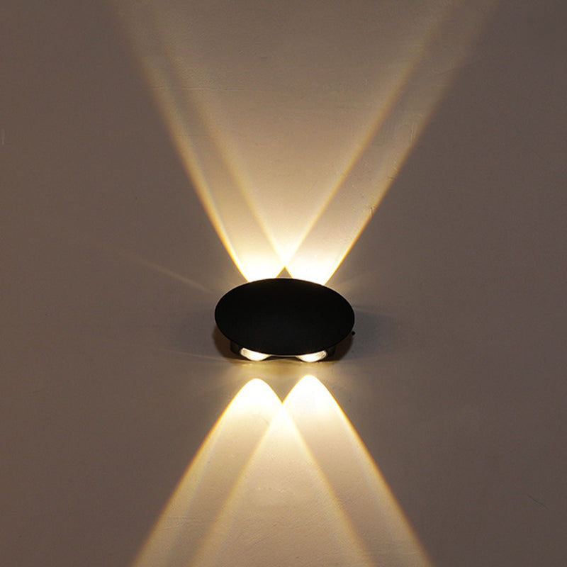 Nordic Metallic Mini Wandlamp - Ellips/Curve/Honingraat Design - 4/6-Lamp LED Wall Washer Sconce in Zwart voor Gangen