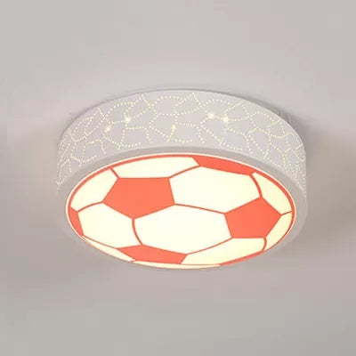 Creative Metal Soccer Ceiling Light for Kids Bedroom and Bathroom - Flush Mount Sport Lighting