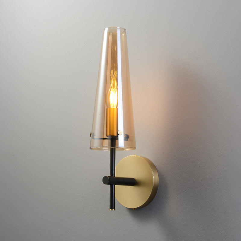 Lampada da parete nera minimalista a 1 luce per sala studio