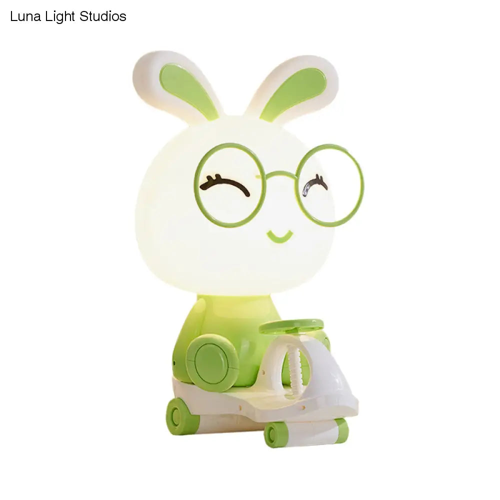 Iris - Adorable Pig/Frog/Panda Kids Bedroom Reading Book Light Plastic 1-Light Cartoon Night Table Lamp in Black/Pink/Green