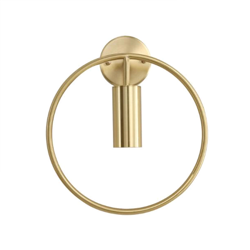 Nordic Ring Metal Sconce Light Fixture - 1 Light Wall Lamp in Black/Gold for Bedroom, 11