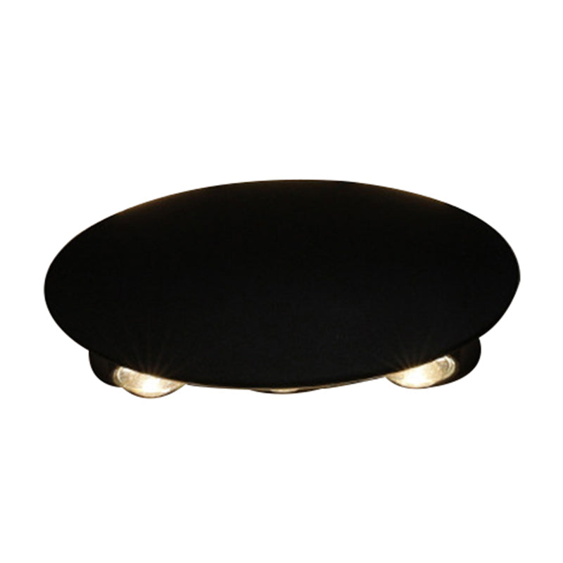 Nordic Metallic Mini Wandlamp - Ellips/Curve/Honingraat Design - 4/6-Lamp LED Wall Washer Sconce in Zwart voor Gangen