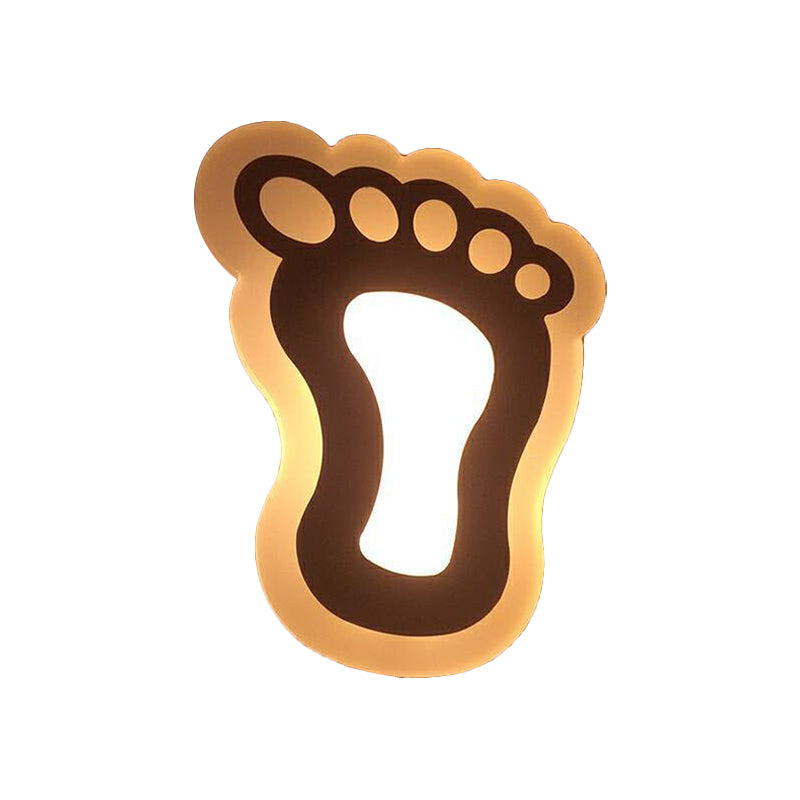 Applique murale LED à encastrer avec motif pomme/feuille/chat pour enfants – Petite applique murale en acrylique pour chambre d'enfant en blanc